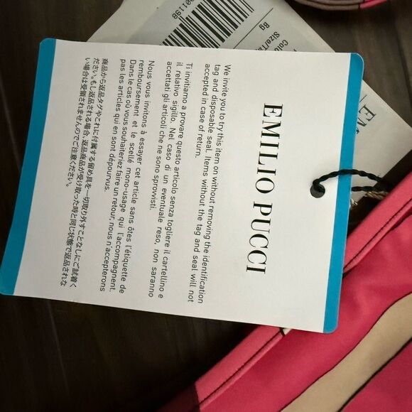 NWT Emilio Pucci Women's Marmo-Print Pink Patterned Swim Bottom size Medium - Picture 4 of 5